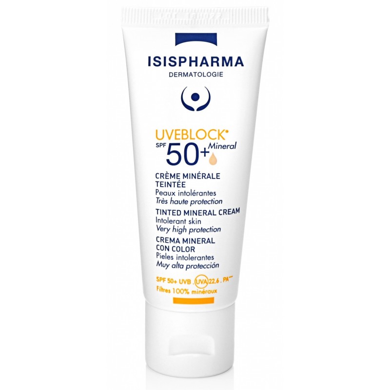 ISISPHARMA UVEBLOCK crème minérale teintée spf 50+ | 40 ml ISISPHARMA UVEBLOCK crème minérale teintée spf 50+ | 40 ml