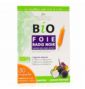 3 CHÊNES BIO FOIE radis noir et artichaut boite 30 ampoules