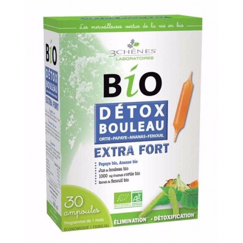 3 CHÊNES BIO DÉTOX Bouleau Ortie Fenouil boite 30 ampoules