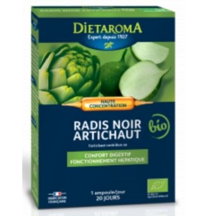 DIETAROMA RADIS NOIR ARTICHAUT BIO boite 20 amp