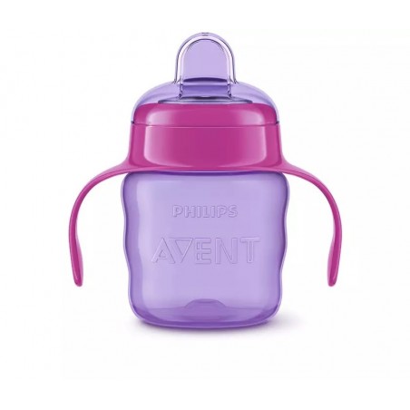 AVENT Tasse Mauve Avec Anses Rouge 6M+ Fille 200 ML