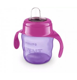 AVENT Tasse Mauve Avec Anses Rouge 6M+ Fille 200 ML