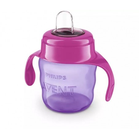 AVENT Tasse Mauve Avec Anses Rouge 6M+ Fille 200 ML