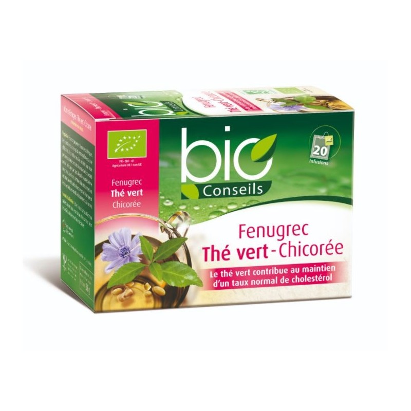 BIO CONSEILS FENUGREC THE VERT CHICOREE infusion | 20 sachets BIO CONSEILS FENUGREC THE VERT CHICOREE infusion | 20 sachets