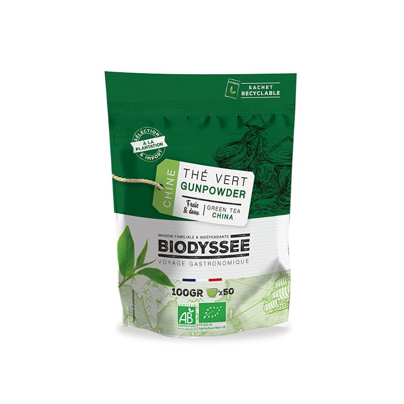 BIODYSSEE Thé Vert Gunpowder de Chine 100g