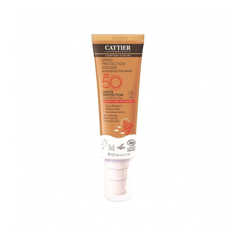 CATTIER spray protection solaire Bio spf 50 (125ml)