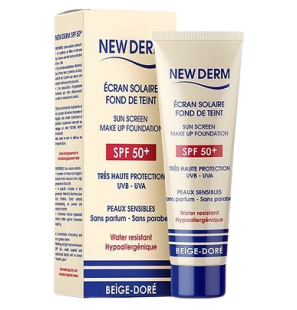 NEW DERM écran solaire teintée Beige Dorée spf 50+ | 50 ml