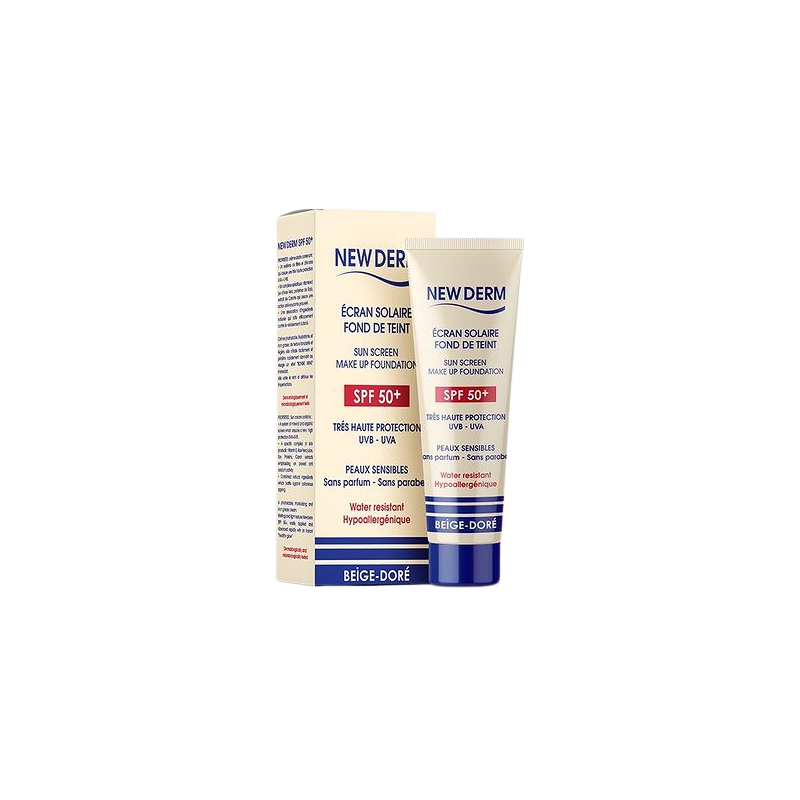NEW DERM écran solaire teintée Beige Dorée spf 50+ | 50 ml NEW DERM écran solaire teintée Beige Dorée spf 50+ | 50 ml