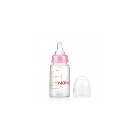 NUBY biberon en verre 120 ml + 0 mois ROSE