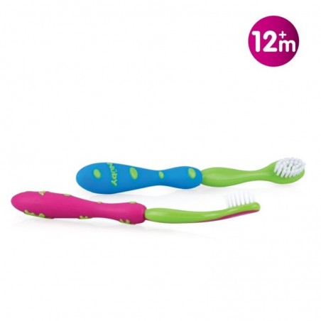 NUBY brosse à dents enfants + 12 mois Réf : ID766