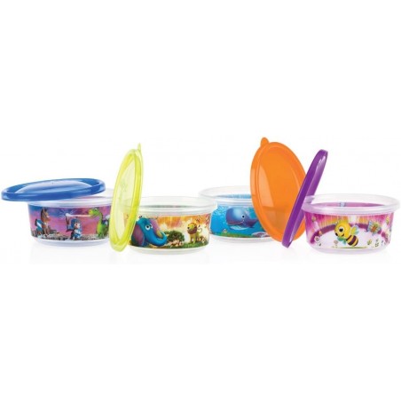 NUBY lot de 6 bols 300ml avec couvercle +3 mois Réf: ID94043