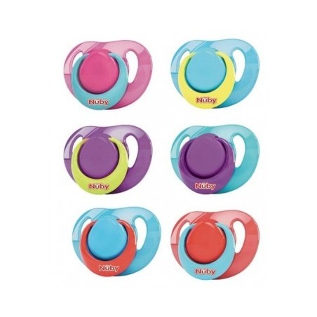 NUBY Sucette en silicone classique orthodentique avec picots de massage 6-36m Réf: ID92990MOS