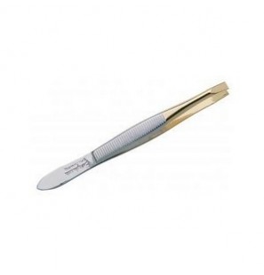 FORMES ET FLAMMES Formes et Flammes Pince à épiler, acier forgé,bouts dorés 9 cm réf: 21