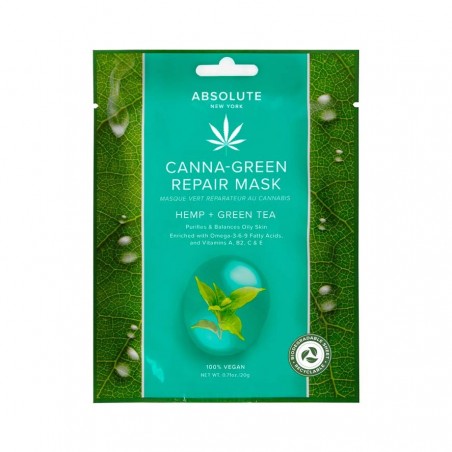 ABSOLUTE NEW YORK canna-green repair mask Chanvre + thé vert