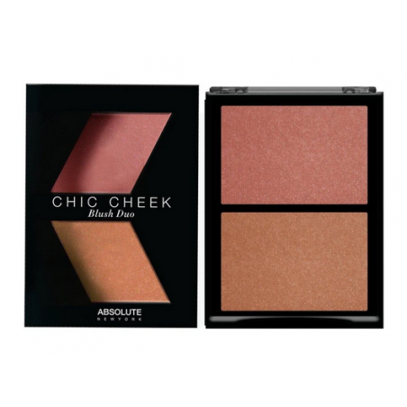 ABSOLUTE NEW YORK chic cheek blush duo pink champange & havana honey