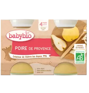 BABYBIO POIRE Petits pots de fruits | 2 x 130 G