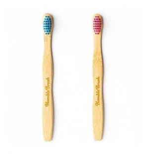 THE HUMBLE.CO Brosse à dents multicolores en bambou pour enfants