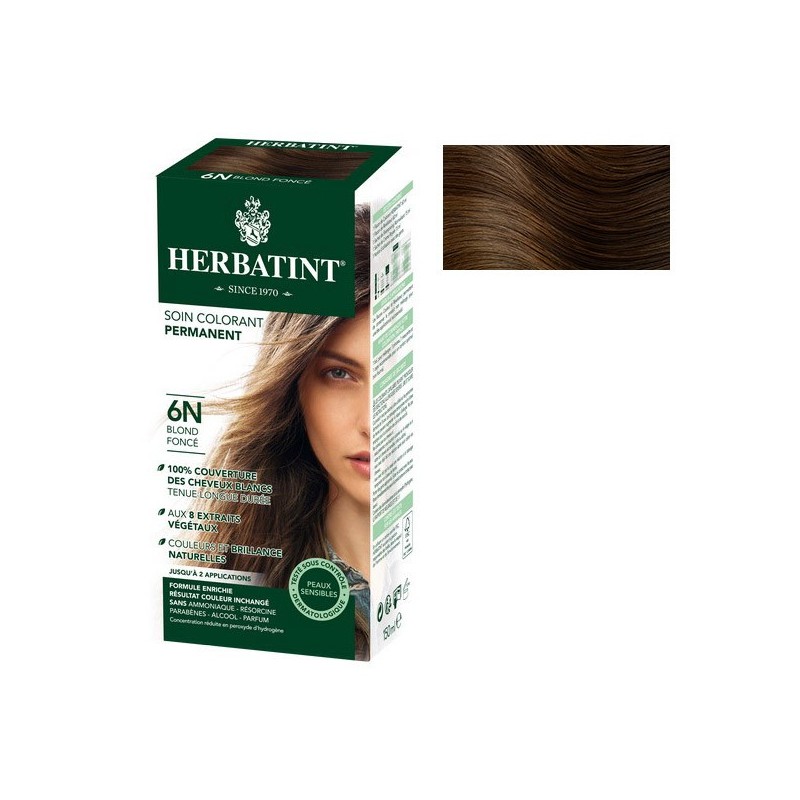 HERBATINT- Coloration Cheveux Naturelle 6N Blond foncé - 150ml - HERBATINT- Coloration Cheveux Naturelle 6N Blond foncé - 150ml -