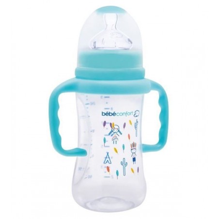 BÉBÉ CONFORT Biberon Maternité avec poignées 270 ml – Indians Bleu (6-24M +)