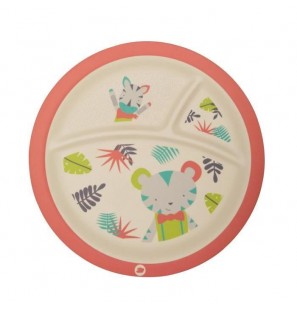 BEBE CONFORT Assiette Apprentissage en Bamboo avec compartiments JUNGLE VIBES