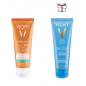 VICHY CAPITAL SOLEIL Crème Anti-Brillance Toucher Sec Teintée spf 50+ (50ml) + Lait après soleil 100 ml Offert