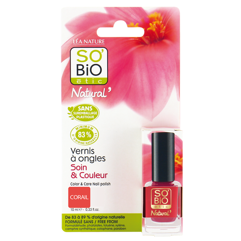 SO'BIO ETIC Vernis à Ongles N04 VIBRANT CORAIL 10 ml