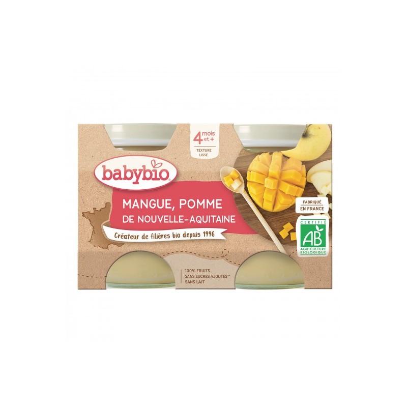 BABYBIO MANGUE & POMME Petits pots de fruits | 2 x 130 G