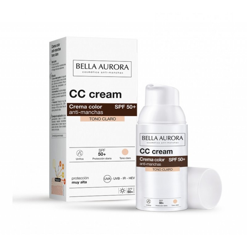 BELLA AURORA CC crème anti-taches spf 50+ Teinté CLAIR 30 ml BELLA AURORA CC crème anti-taches spf 50+ Teinté CLAIR 30 ml