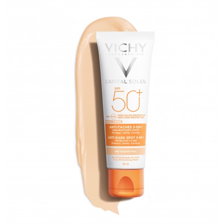 Vichy Capital Soleil Soin Anti-Taches Teinté 3en1 SPF50+ Tous Types de Peaux | 50ml