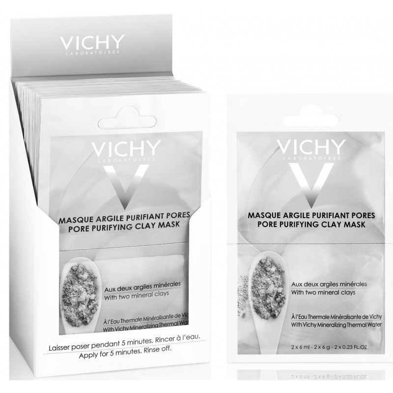 Vichy Masque Minéral Bidose Argile Purifiant Peau Mixte à Grasse | 2 x 6ml