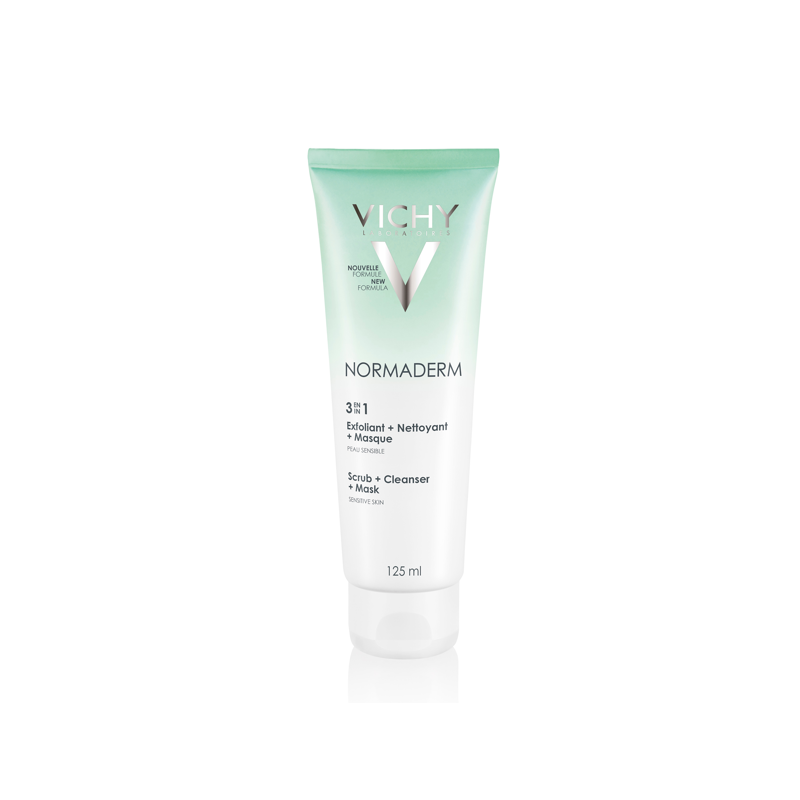 Vichy Normaderm 3en1 Exfoliant Nettoyant Masque Peau Mixte à Grasse | 125ml