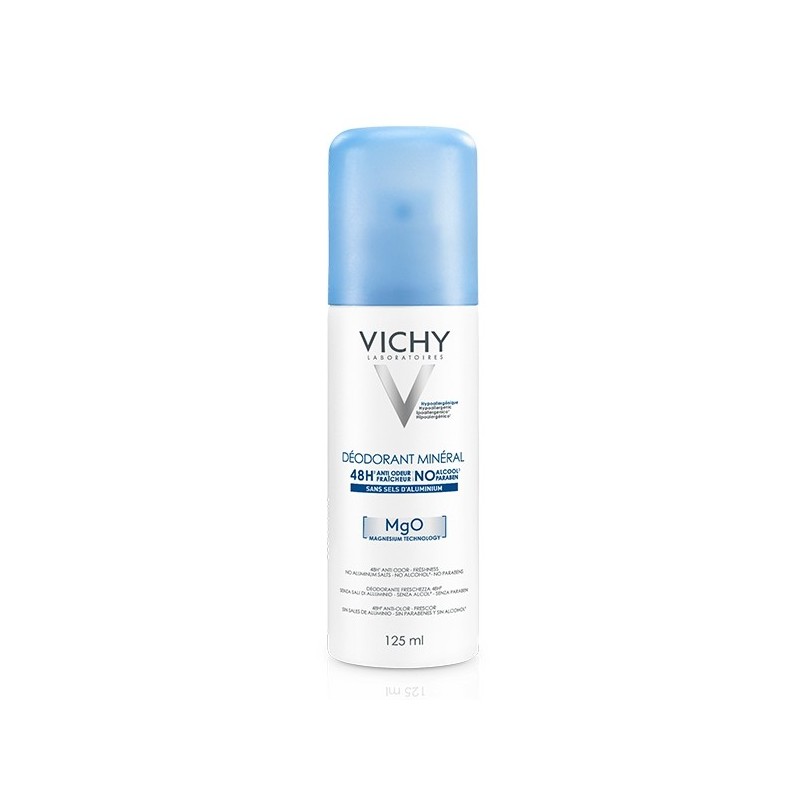 Vichy Dermo-Tolérance Déodorant Minéral 48H Aérosol Sans Sels d'Aluminium Peau Sensible et Réactive | 125ml Vichy Dermo-Tolérance Déodorant Minéral 48H Aérosol Sans Sels d'Aluminium Peau Sensible et Réactive | 125ml