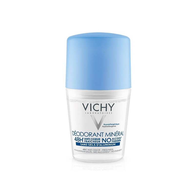 Vichy Dermo-Tolérance Déodorant Minéral 48H Bille Sans Sels d'Aluminium Peau Sensible et Réactive | 50ml Vichy Dermo-Tolérance Déodorant Minéral 48H Bille Sans Sels d'Aluminium Peau Sensible et Réactive | 50ml