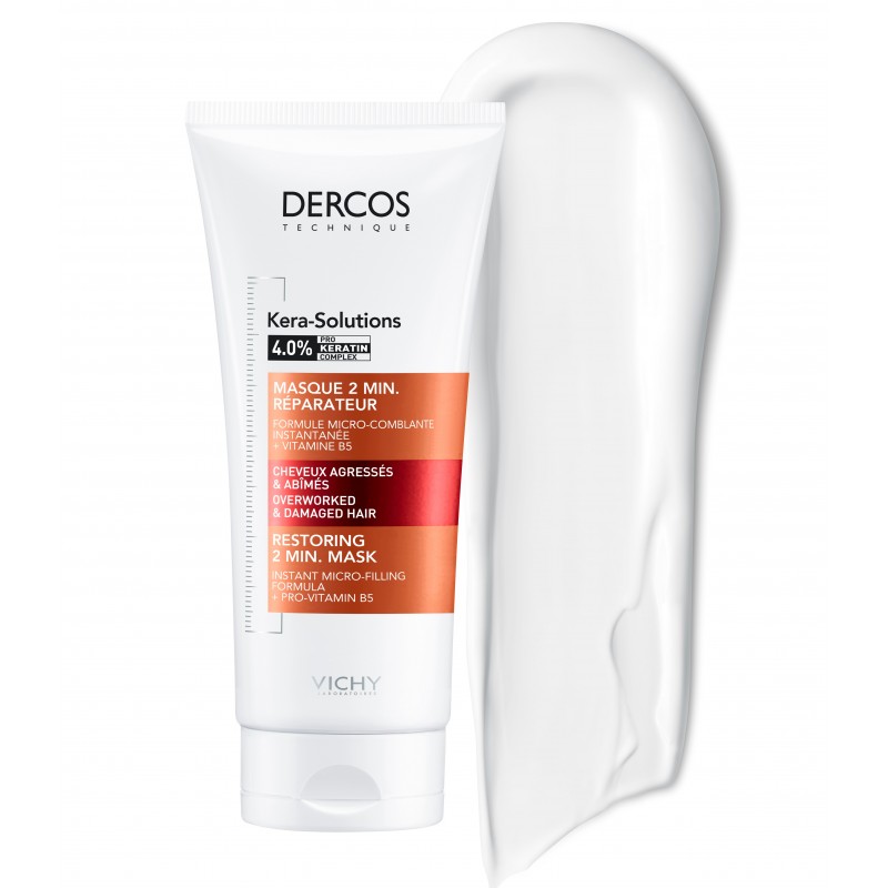 Vichy Dercos Après-Shampoing Kera-Solutions Masque 2min. Réparateur Cheveux Secs et Abîmés | 200ml