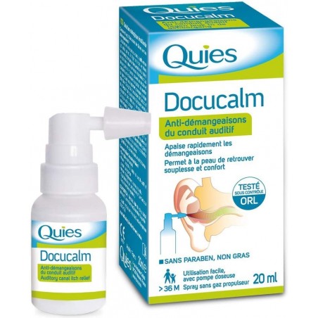 QUIES Docucalm Anti-démangeaisons du conduit auditif spray 20 ml