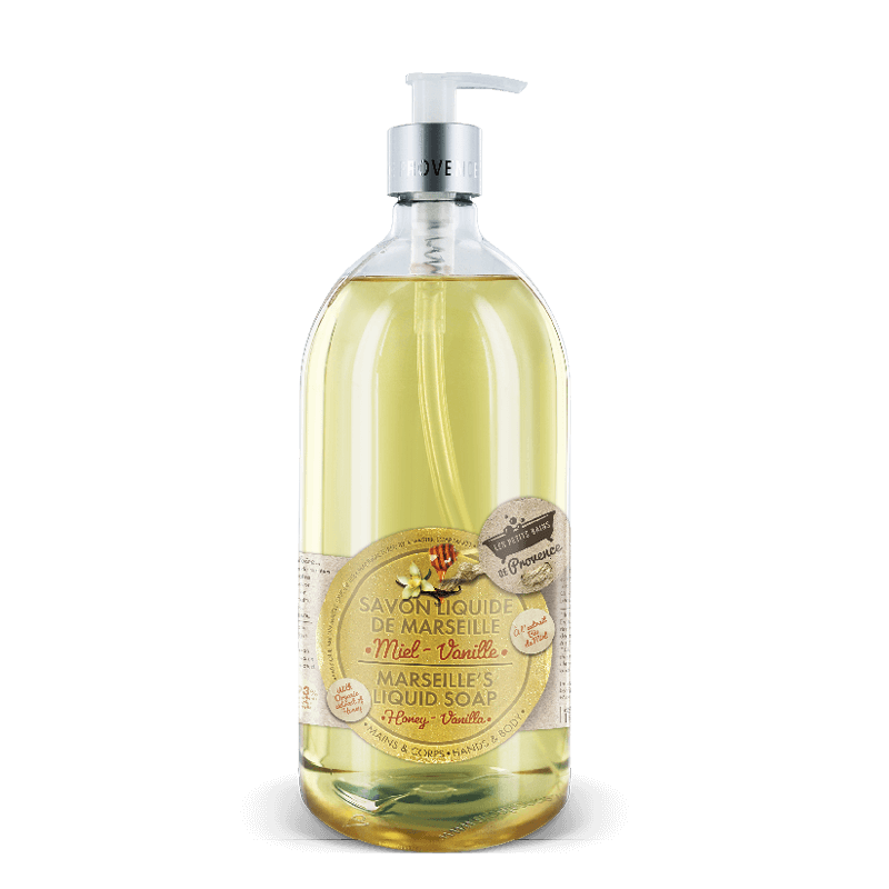 Les Petits Bains de Provence Savon liquide de Marseille miel et vanilles 1L Les Petits Bains de Provence Savon liquide de Marseille miel et vanilles 1L