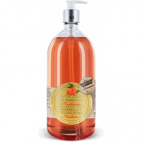 Les Petits Bains de Provence Savon liquide de Marseille Mandarine 1L