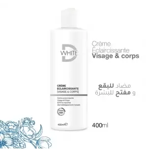 DWHITE crème éclaircissante Visage & Corps | 400 ml