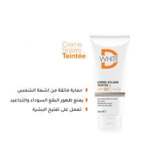 DWHITE crème solaire Teintée  CLAIRE spf 50+ | 50 ml