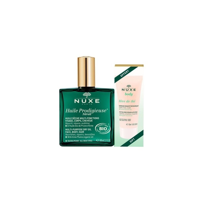 NUXE Offre Huile Prodigieuse® Néroli 100 ml +  Nuxe Rêve de Thé Gommage 30 ml OFFERT