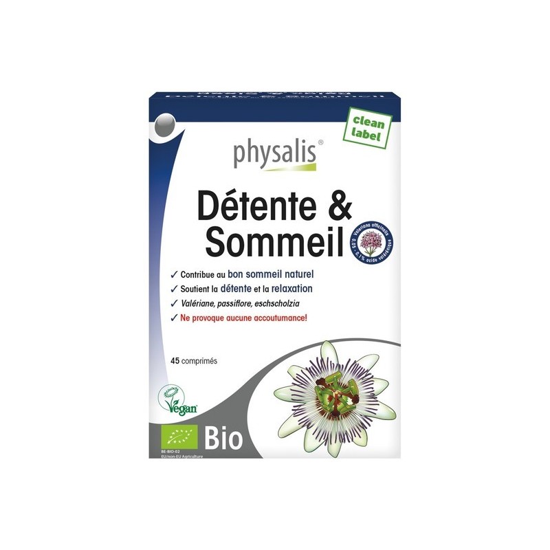 Physalis Détente & Sommeil BIO boite 45 comprimés