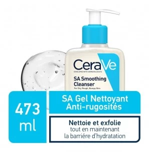 CeraVe SA Gel Nettoyant Anti-Rugosités Peau Sèche et Rugueuse | 473ml