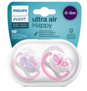 Avent philips Sucette Ultra Air Happy Sucettes 0-6 Mois fille