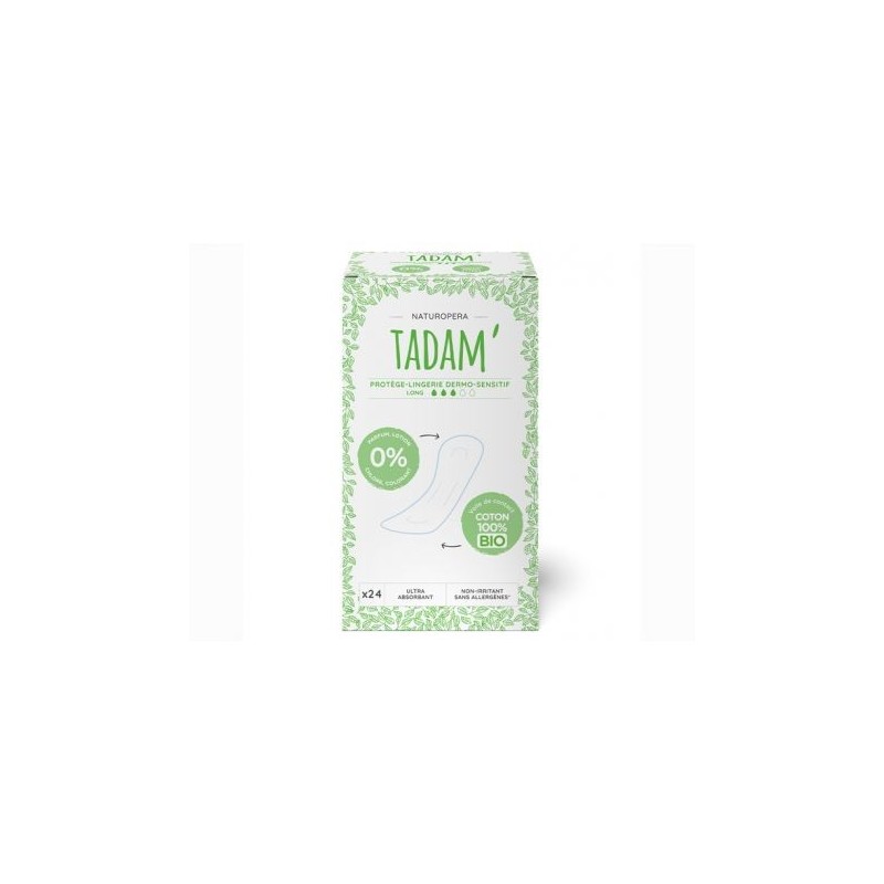 TADAM Protège-Slip Coton Bio Long boite 24U