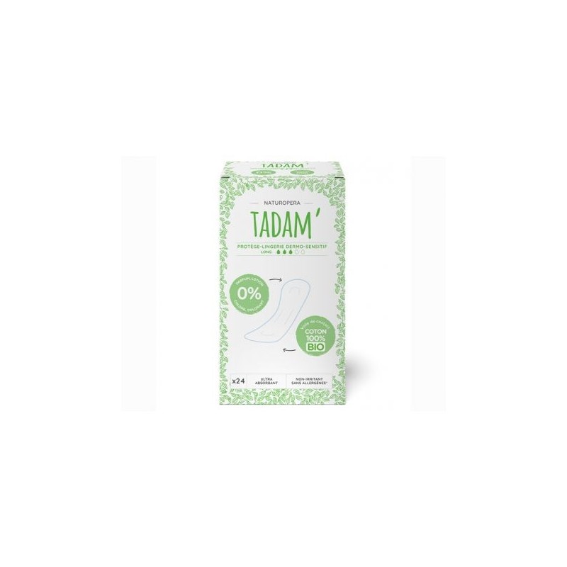 TADAM Protège-Slip Coton Bio Long boite 24U TADAM Protège-Slip Coton Bio Long boite 24U
