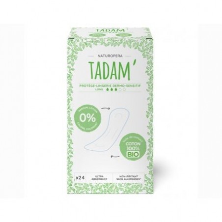 TADAM Protège-Slip Coton Bio Long boite 24U