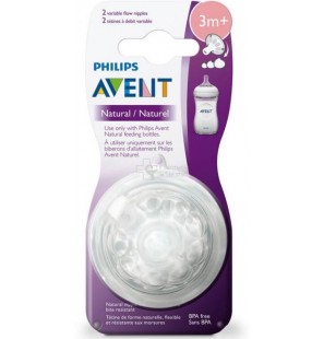 Avent Philips Tétine Natural 3 mois et + B2 Débit variable