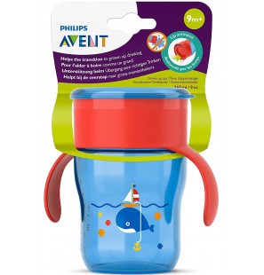 Avent Philips Tasse D’apprentissage Bleu & Rose +9m