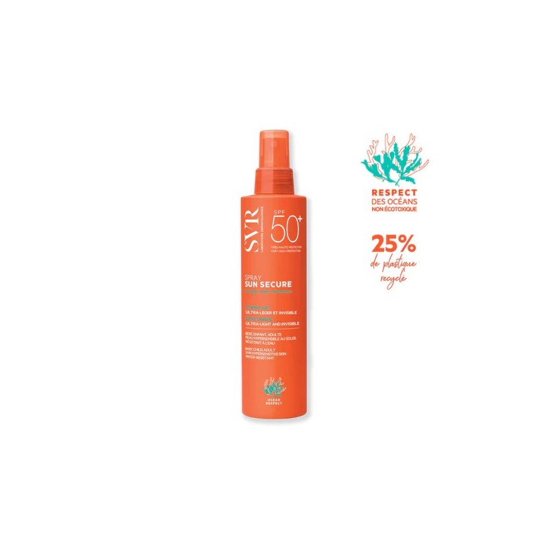 SVR SUN SECURE- Spray hydratant ultra-léger invisible spf 50+ | 200 ml