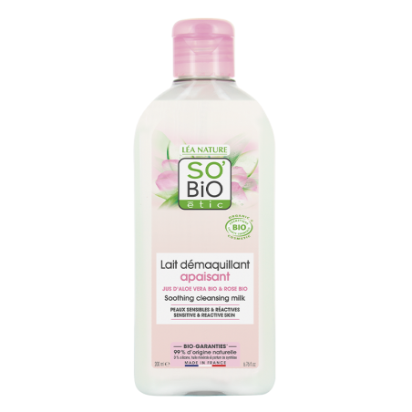 SO'BIO ETIC HYDRA ALOE VERA lait dermo-démaquillant | 200 ml